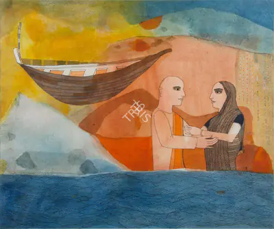 Badri Narayan (Artist), Chandidas and Rami Dhoban, 2004, Painting
