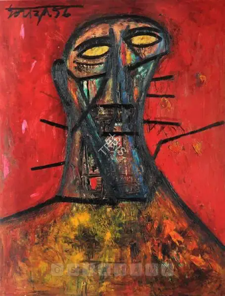 F.N. Souza (Artist), Head, 1956, Painting