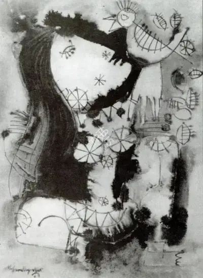 M. Senathipathi (Artist), Woman, Painting