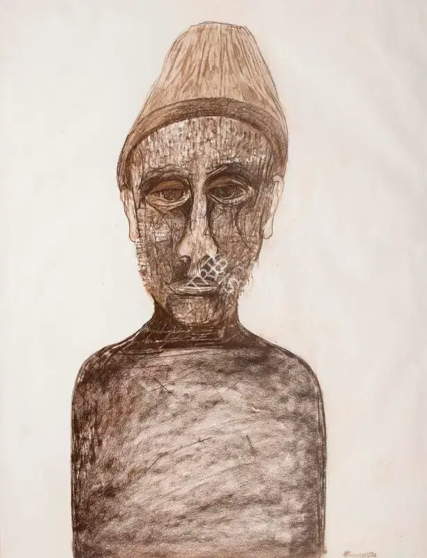 Krishen Khanna (Artist), Portrait, 1984, Painting