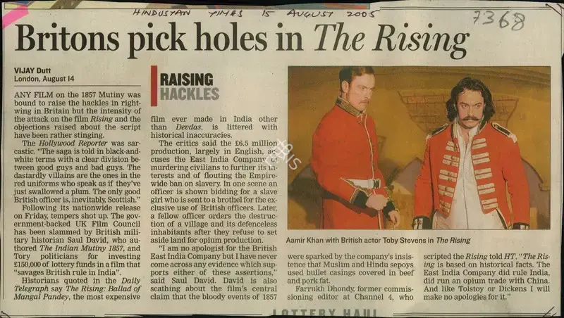 Vijay Dutt (Reporter), Britons pick Holes in The Rising, 2005, Newspaper Clipping