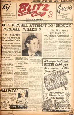 R.K. Karanjia (Editor), Blitz, 1942, Magazine