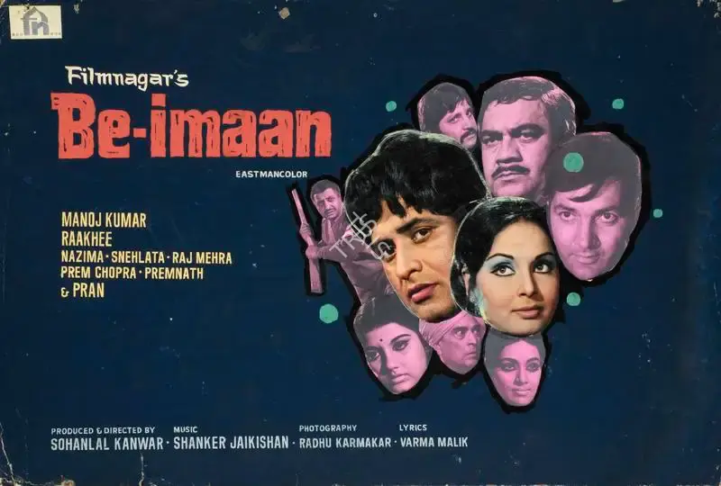 Sohanlal Kanwar (Producer), Be Imaan, 1972, Showcard
