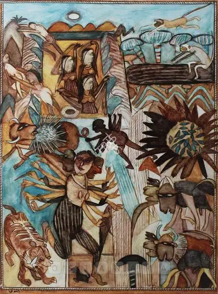 Subramanyan, K.G. (Artist). Pichvai I Bahuroopi, n.d. | Painting, So.NeY/22.03.07, 2007 · Sotheby's