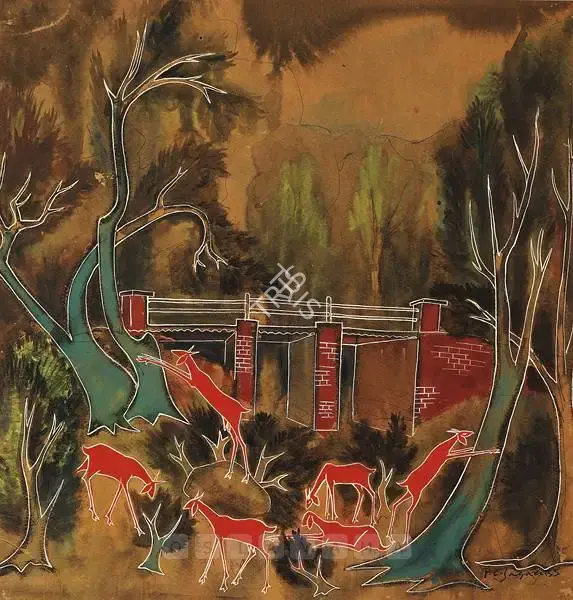 Piraji Sagara (Artist), Untitled, 1955, Painting