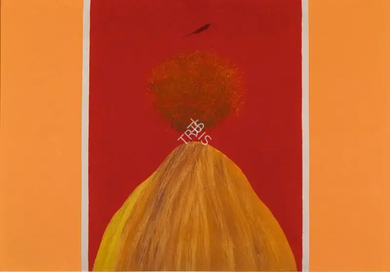 J. Swaminathan (Artist), Untitled (Bird, Tree and Mountain), 1979, Painting