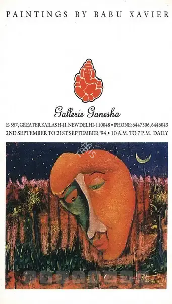 Babu Xavier (Artist), Paintings by Babu Xavier, 1994, Solo Exhibition Invitation
