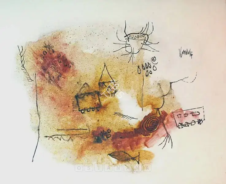 S.G. Vasudev (Artist), Red Landscape, 1964, Painting