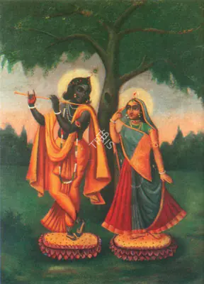 Bengal School (Artist), Radha and Krishna, 1910, Painting