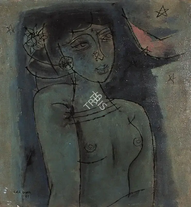 Anthony Doss (Artist), Blue Woman, 1963, Painting