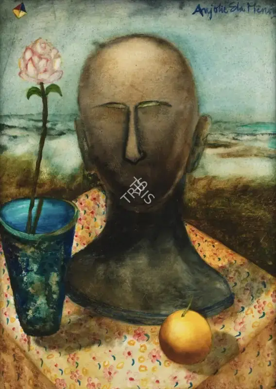 Anjolie Ela Menon (Artist), Still Life with a Head, 1998, Painting