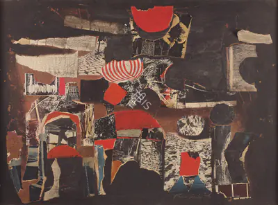 R.N. Pasricha (Artist), Collage - II, 1973, Painting