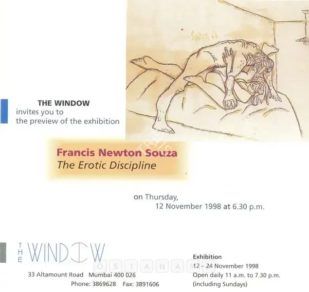 F.N. Souza (Artist), Francis Newton Souza, 1998, Solo Exhibition Invitation