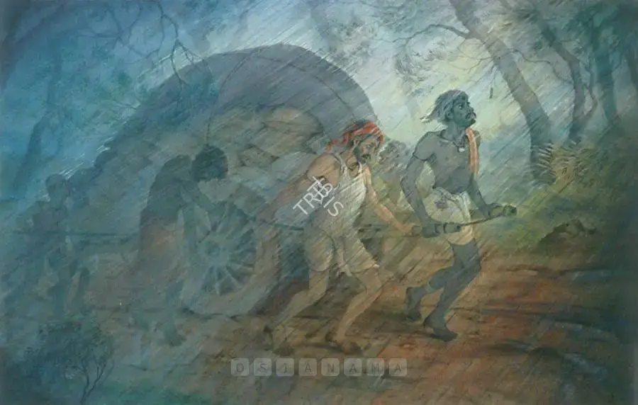 Badri Nath Arya (Artist), In The Rain, 1970, Painting