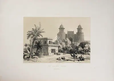 J.D. Hardinge (Lithographer), The Hazari Bagh, Lahore, 1847, Lithograph
