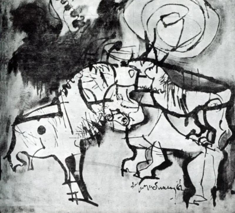 L. Munuswamy (Artist), Animal Forms, Painting