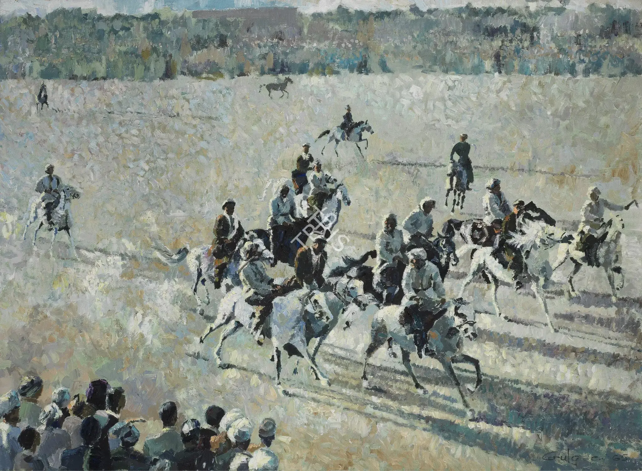 Ismail Gulgee (Artist), Buzkushi, 1965, Painting