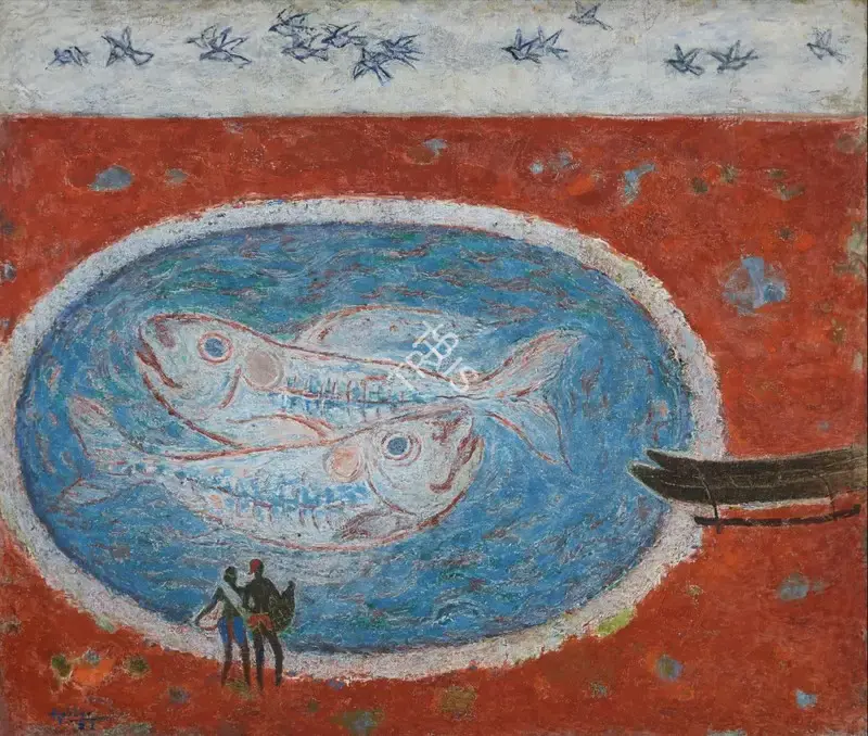 Hebbar, K.K. (Artist). Untitled, 1983 | Painting, Sa.Mum/13.12.23, 2023 · Saffronart