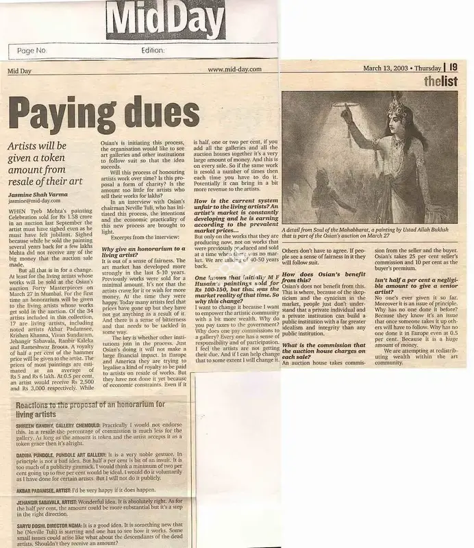 Jasmine Shah Varma (Reporter), Paying dues, 2003, Newspaper Clipping