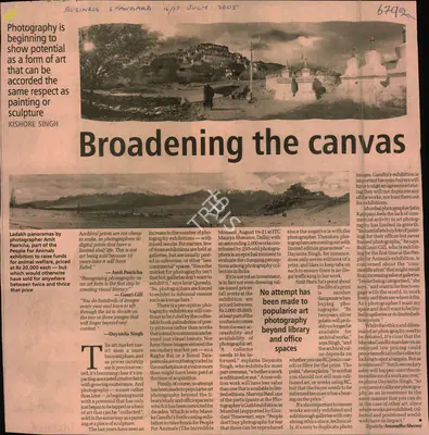 Kishore Singh (Reporter), Broadening the Canvas, 2005, Newspaper Clipping