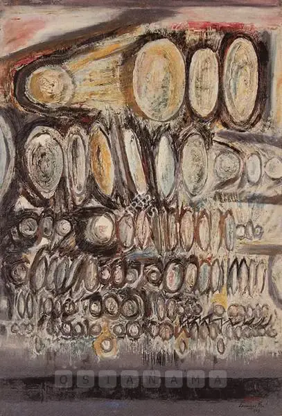 Laxman Pai (Artist), Raag Kedar, 1965, Painting