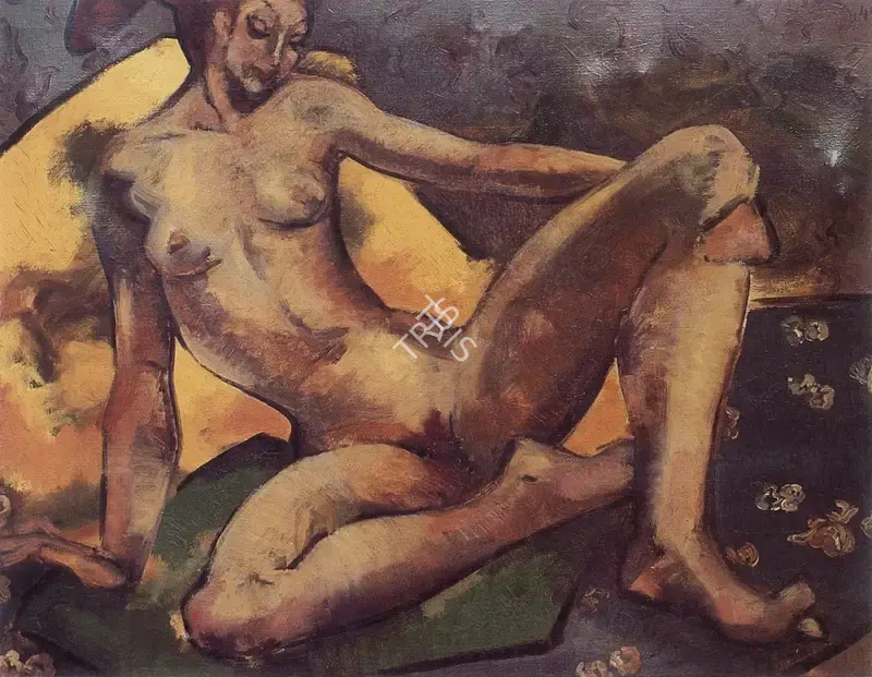 Sabavala, Jehangir (Artist). Seated Nude IV. Oil on Canvas, 1949 | The Crucible of Painting | Painting | FineArts | 00182391