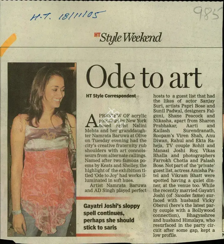 Ode to Art, 2005, Newspaper Clipping