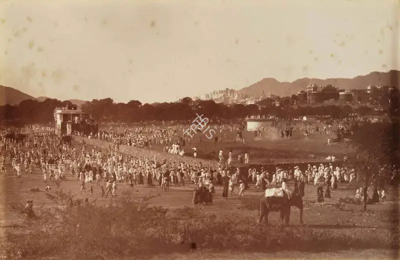 Lala Deen Dayal (Photographer), The Chowgan Odeypur, 1890, Antiquarian Photograph