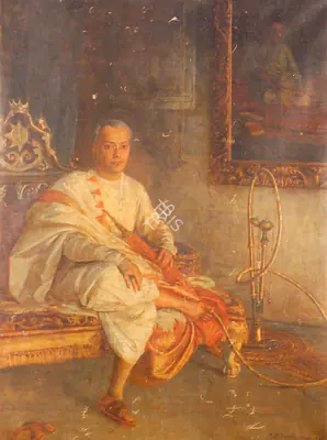 George Percy Jacomb Hood (Artist), Portrait Of Maharaja Sir Pradyot Kumar Tagore Bahadur, 1926, Painting