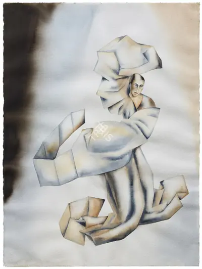 Anju Dodiya (Artist), Untitled (Unwrapping the Cloud), Painting