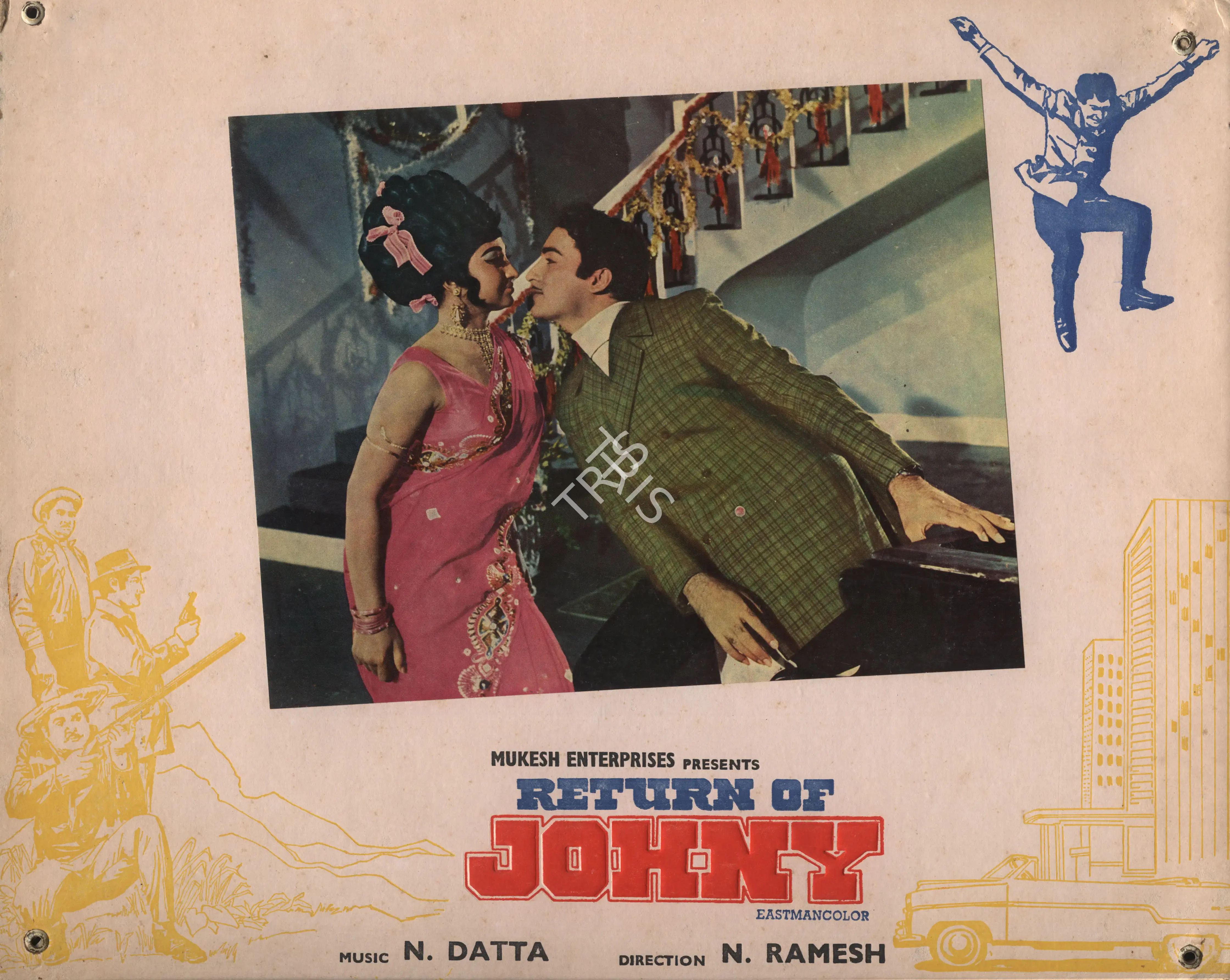 Nandamuri Sambasiva Rao (Producer), Return Of Johny, 1972, Photographic Still Mounted on Lobby Card