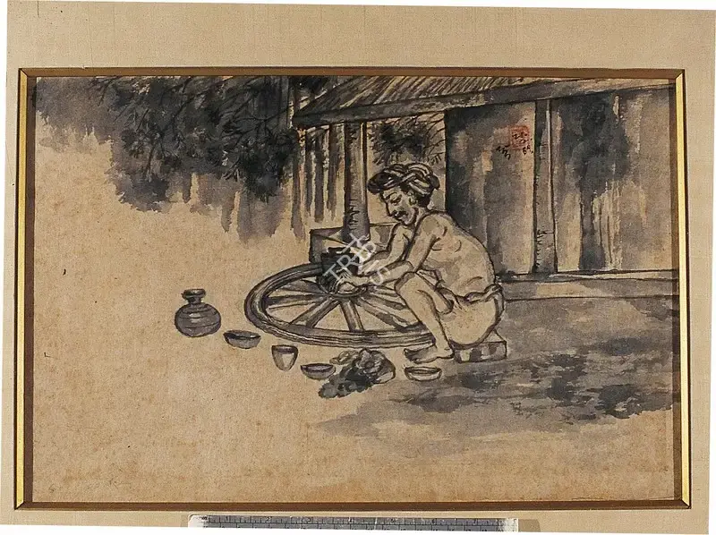 Nandalal Bose (Artist), The Potter, 1959, Painting