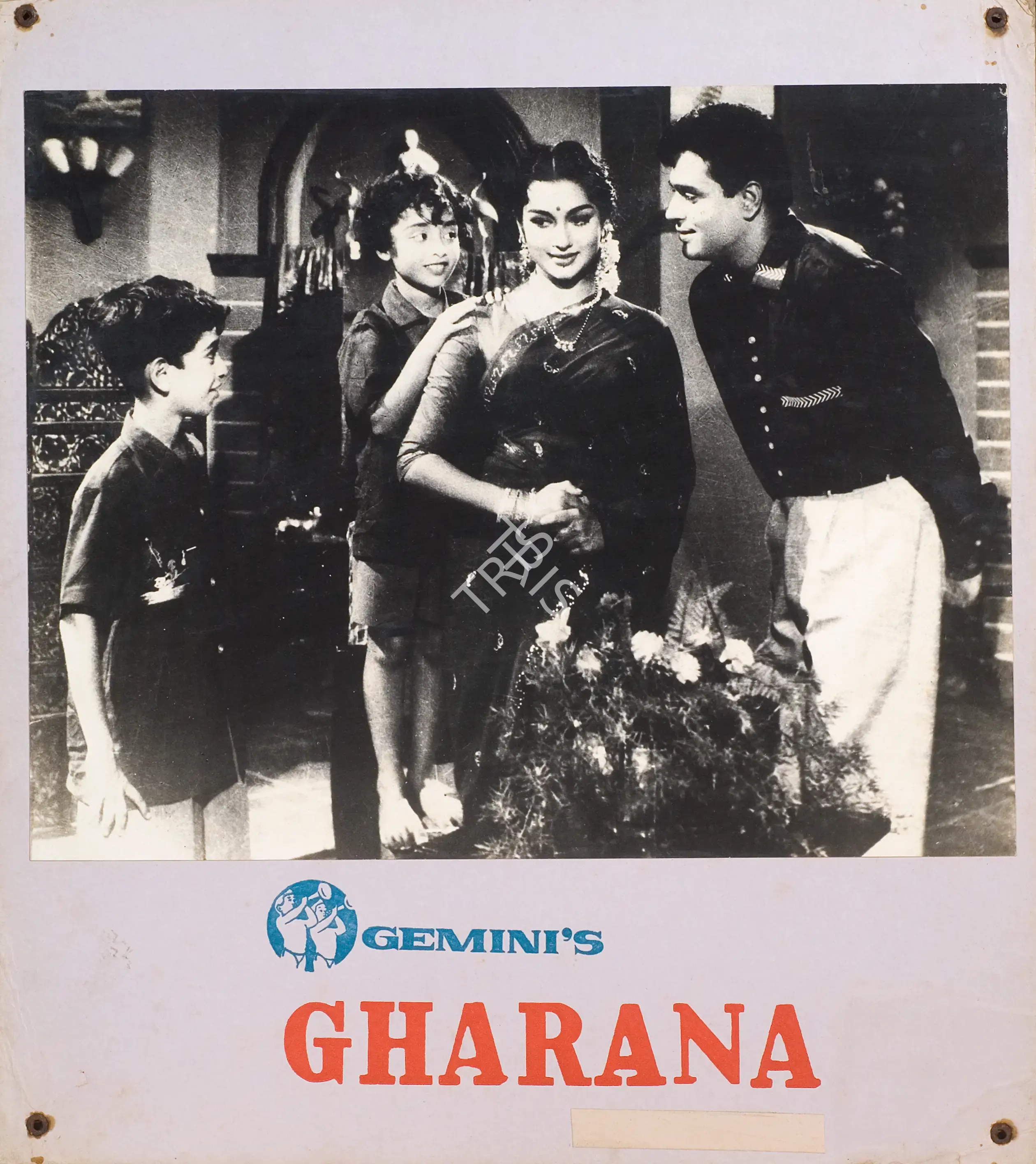 S.S. Vasan (Producer), Gharana, 1961, Photographic Still Mounted on Lobby Card