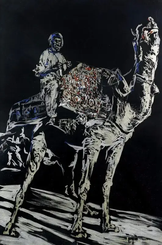 Ismail Gulgee (Artist), Camel and Rider, Sculpture