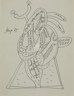 F.N. Souza (Artist), Untitled, 1965, Drawing