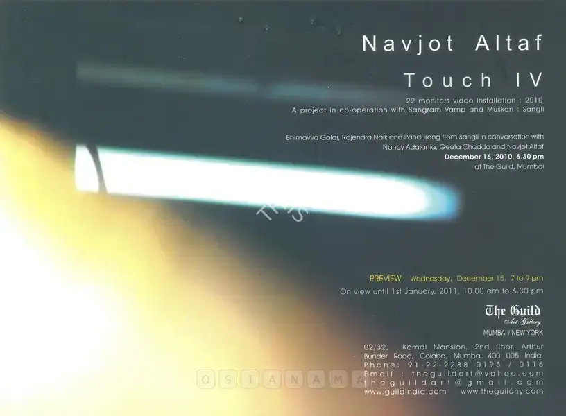Navjot (Artist), Navjot Altaf, 2010, Solo Exhibition Invitation