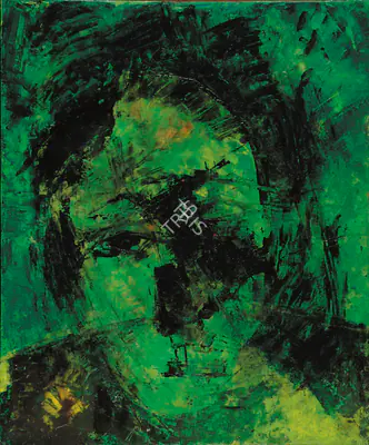 Mani Kaul (Artist), Head In Acrylic, 2005, Painting