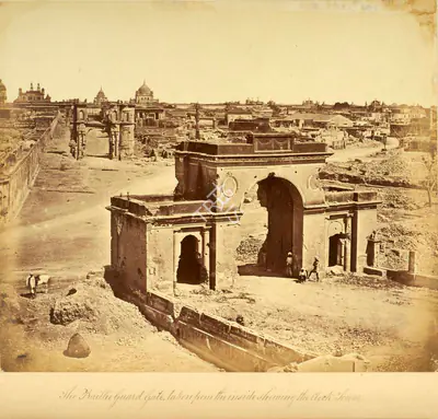 Felice Beato (Photographer), The Baillee Guard Gate, taken from the inside, showing the Clock Tower, Lucknow, 1858, Antiquarian Photograph