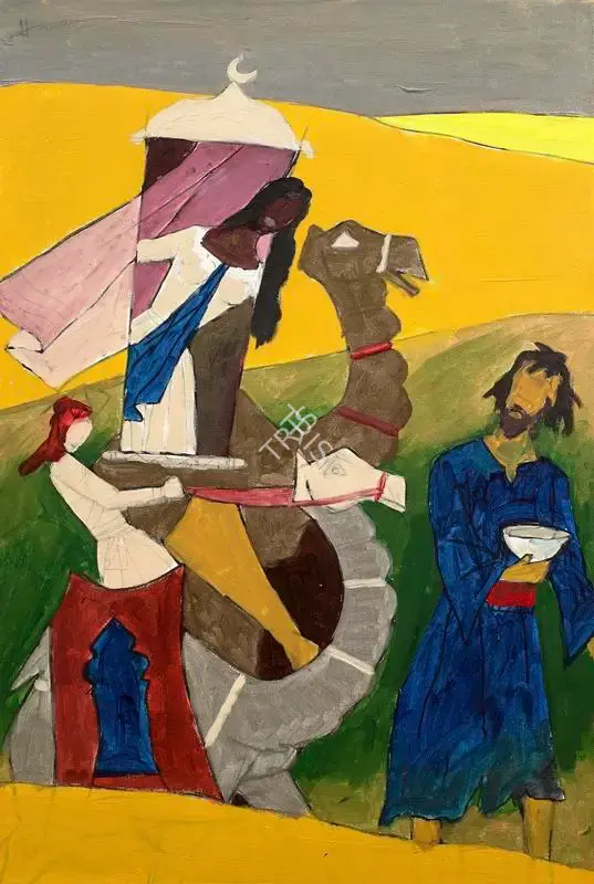 M.F. Husain (Artist), Laila Majnu, 1989, Painting