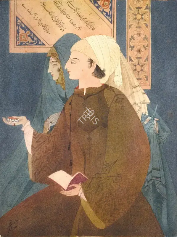 M.A.R. Chughtai (Artist), The Young Poet, 1920, Painting
