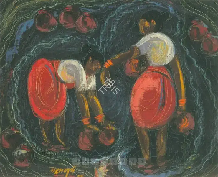 Pai, Laxman (Artist). Water Carriers, 1948 | Painting, So.Lon/08.06.00, 1948