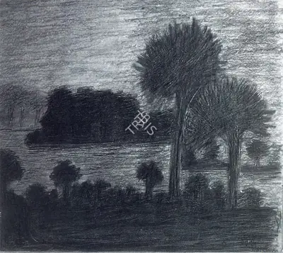 Rabindranath Tagore (Artist), Landscape, Painting