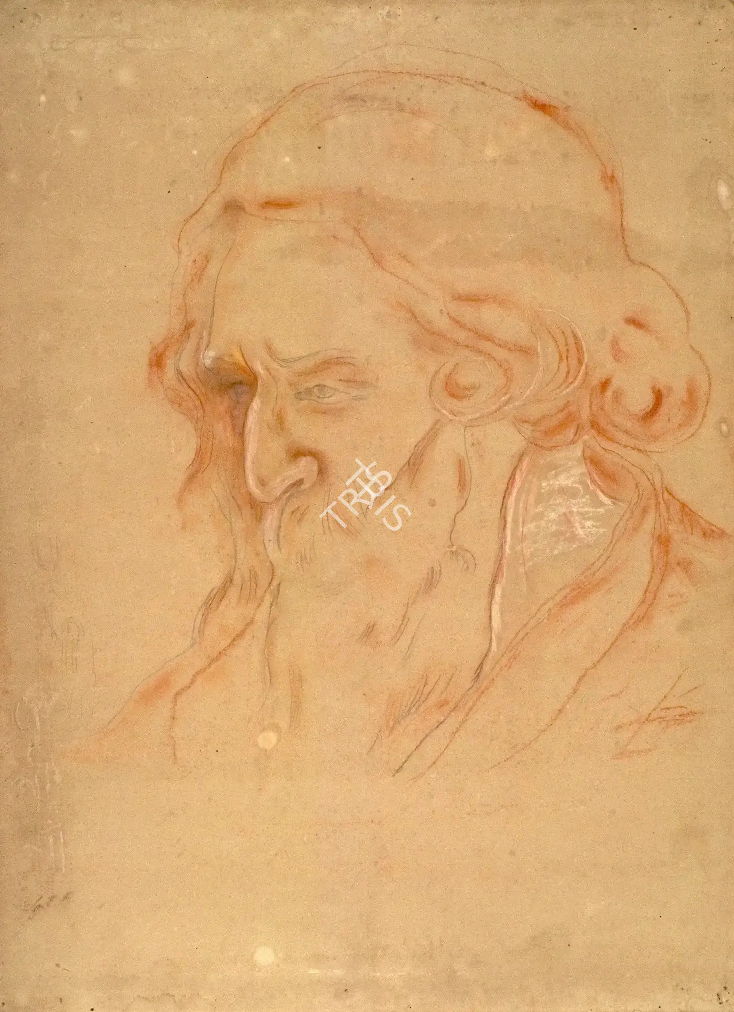 Tagore, Abanindranath (Artist). Portrait Of Rabindranath Tagore, 1930-1931 | Drawing, 2010 · Osian's