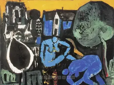 S.H. Raza (Artist), Untitled, 1955, Painting