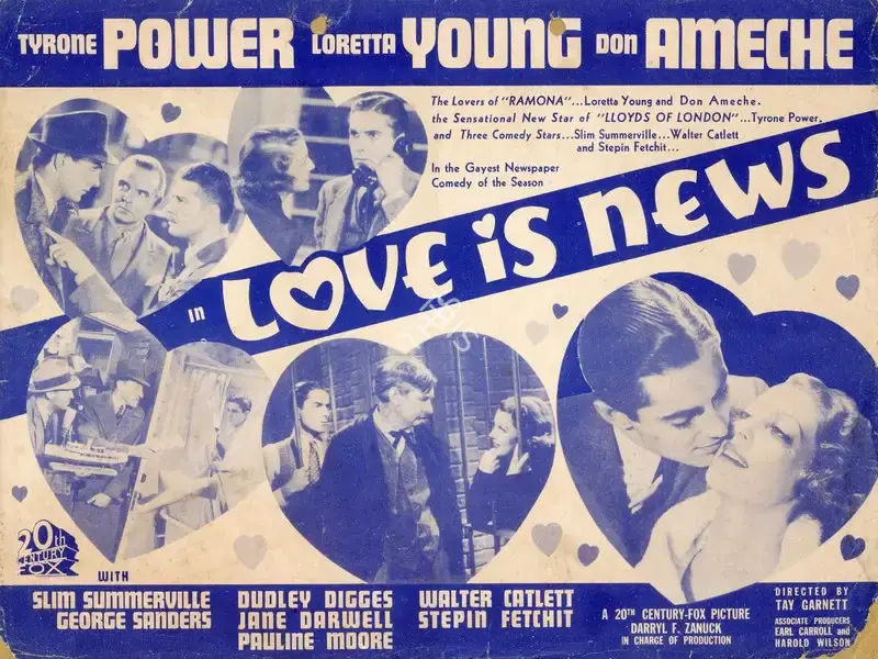 Tay Garnett (Director), Love is News, 1937, Handbill