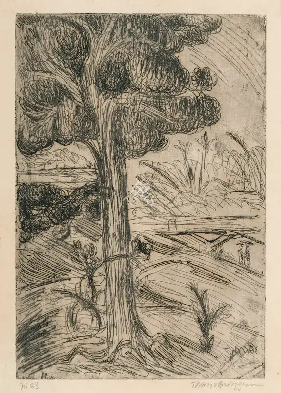 B.B. Mukherjee (Artist), Untitled, 1936, Graphic Art