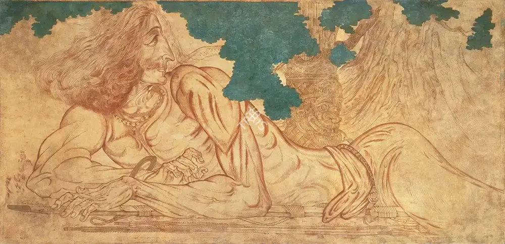 Bose, Nandalal (Artist). Arjuna, 1944 | Painting, 2019 · Asta Guru