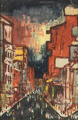 S.H. Raza (Artist), Untitled, 1945, Painting