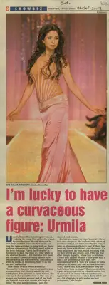 Rubina A. Khan (Reporter), I am Lucky to Have a Curvaceous Figure, 2007, Newspaper Clipping