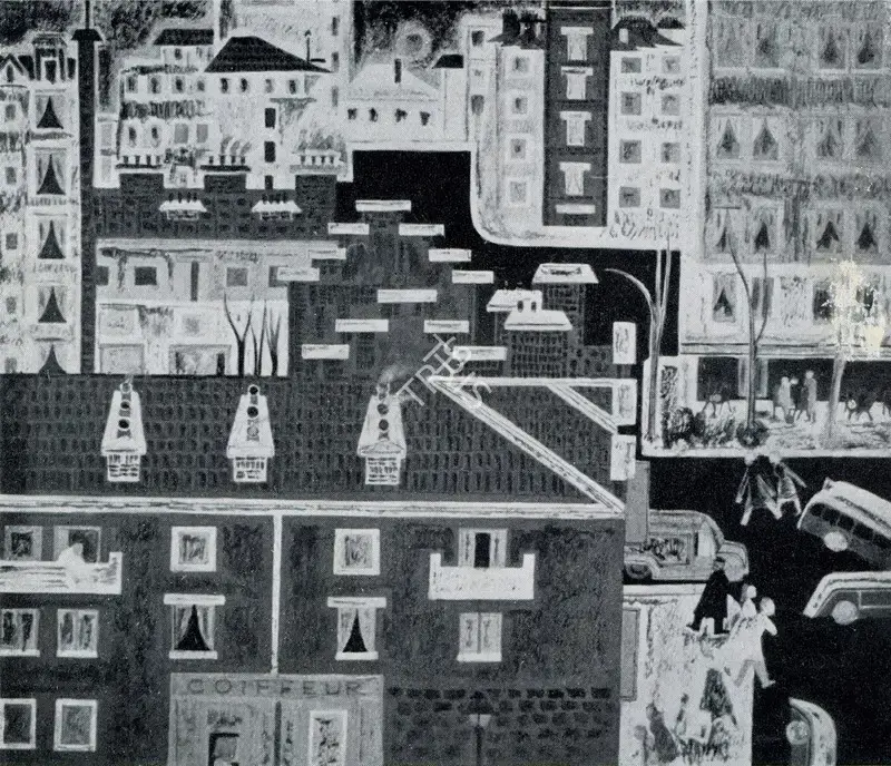Laxman Pai (Artist), Paris Landscape, 1952, Painting